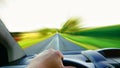 Driving a fast car POV Royalty Free Stock Photo