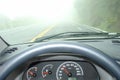 Driving in a fog Royalty Free Stock Photo