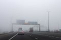 Driving in fog on a British motorway