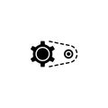 Driving gear black icon concept. Driving gear flat vector symbol, sign, illustration.