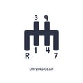 driving gear controls icon on white background. Simple element illustration from mechanicons concept Royalty Free Stock Photo