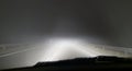 driving in heavy fog at night Royalty Free Stock Photo