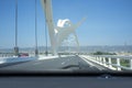 Driving by Ibn Abbas Firnas Bridge close to Cordoba City. View f