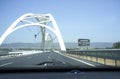 Driving by Ibn Abbas Firnas Bridge close to Cordoba City. View f