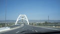 Driving by Ibn Abbas Firnas Bridge close to Cordoba City. View f