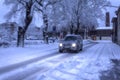 Driving with ice and snow Royalty Free Stock Photo