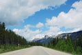 Driving in icefield parkway Royalty Free Stock Photo