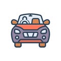 Color illustration icon for Driving, drive and proplusive Royalty Free Stock Photo