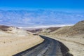 Driving on the Interstate 187 in Death valley at artists palette