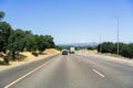 Driving on the interstate towards Redding, California Royalty Free Stock Photo