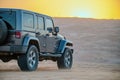 Driving Jeep in the Omani Sand Royalty Free Stock Photo