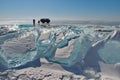 Driving on lake Baikal