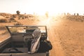 Driving Land Rover In The Desert Of Dubai - UAE