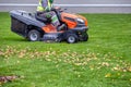 Driving lawn tractor mower