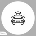 Driving lesson vector icon sign symbol