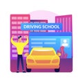 Driving lessons abstract concept vector illustration.