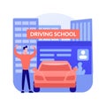 Driving lessons abstract concept vector illustration.