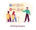 Driving lessons concept