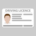 Driving licence plastic card plain grey background