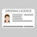 Driving licence plastic card plain grey background