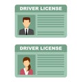 Driving license of the man and woman