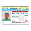 Driving license for new york icon, flat style.