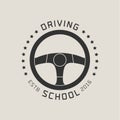 Driving license school vector logo, sign, emblem