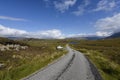 Driving on a lonely road through the beautiful scottish moorland, Assynt, Scotland, Great Britain Royalty Free Stock Photo