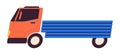 Driving lorry 2D linear cartoon object