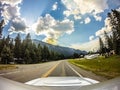 Driving through montana vast mountain landscapes,