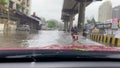 Driving through Mumbai`s water logged roads