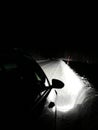 Driving at night - Led xenox car lights test in North of Norway near Tromso Royalty Free Stock Photo