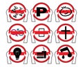 Driving Not Allow Forbidden Signs Logo Icons