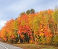 Driving through Octobers colorful autumn foliage Royalty Free Stock Photo