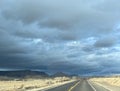 Driving into An ominous Winter storm in is in central Utah