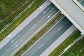 Driving on open road, Aerial view of highway and bridge Royalty Free Stock Photo