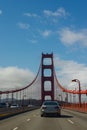 Driving over the Golden Gate bridge