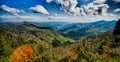 Driving by overlooks along blue ridge parkway