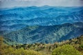 Driving by overlooks along blue ridge parkway