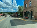 Driving through the quait small town of Eureka, Montana on a sunny day