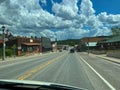 Driving through the quait small town of Eureka, Montana on a sunny day