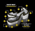 Driving racing circuit vector illustration on black