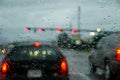 Driving in Rain Storm Royalty Free Stock Photo