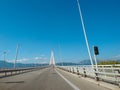 Driving Rion-Antirion Bridge mountain road, Greece