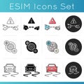 Driving safety icons set