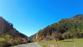 Driving through the Salazar Valley, Valle de Salazar in Navarre, Navarra Spain