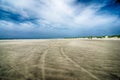 Driving on sandy beach at outer banks north carolina Royalty Free Stock Photo