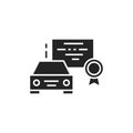 Driving school black glyph icon. Drivers education. Pictogram for web page, mobile app. UI UX GUI design element