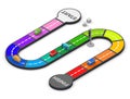 A driving school board game. The car is the piece. Traffic accident. isometric. 3D rendering