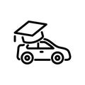 Driving school icon car and cap
